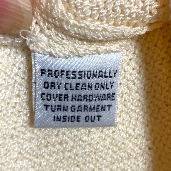 St John Evening Knit Cream Multi Shimmer Jacket Zip Front Skirt Suit Size 10 12 - Picture 7 of 16